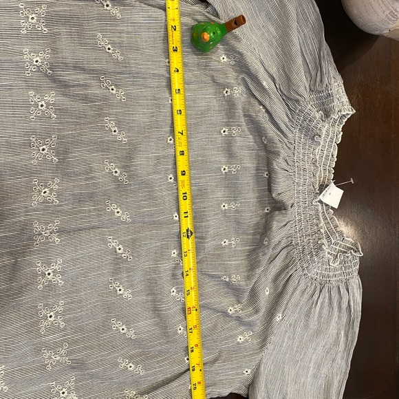 Eyelet Striped Linen Gap Blouse - Picture 7 of 7